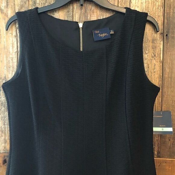 Just Taylor Sz 8 NWT Black Sleeveless Fit & Flare Summer Event LBD Dress - Picture 3 of 8